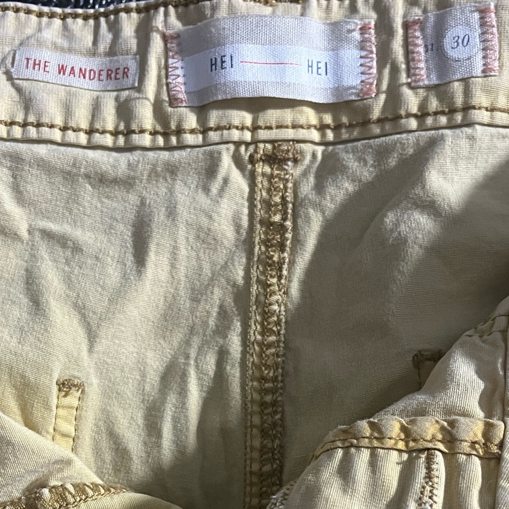 Anthropologie Hei Hei Mustard Cargo Shorts- Size 30 - Picture 2 of 3